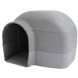PETMATE 25415 Husky Dog House, 33-1/2 in OAL, 33.2 in OAW, 26 in OAH, Plastic, Gray