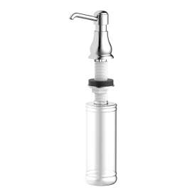 Boston Harbor Soap Dispenser, 11 oz Capacity, PE, Chrome, Chrome, Press, Top mounted Mounting