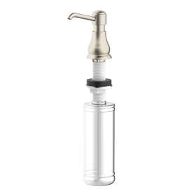Boston Harbor Soap Dispenser, 11 oz Capacity, PE, Brushed Nickel, Brushed Nickel, Press