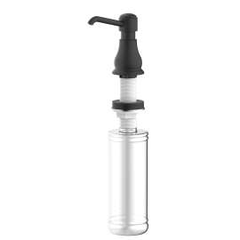 Boston Harbor Soap Dispenser, 11 oz Capacity, PE, Matte Black, Matte Black, Press, Top mounted Mounting
