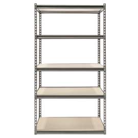 ProSource Boltless Shelving Unit with Particle Boards, 5 Levels, 36 in W x 18 in D x 72 in H