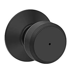 Schlage F Series F40 BWE 622 Bed and Bath Privacy Lock, Push-Button, Not Keyed Lock, Bowery Knob Handle, Wrought Brass