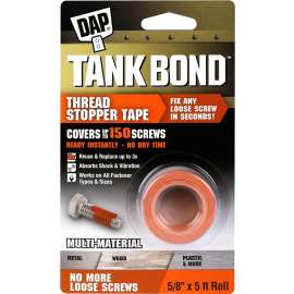 Tank Bond 7079800169 Thread Stopper Tape, 5 ft L, 5/8 in W, Acrylic Polymer, Orange