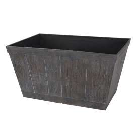 Landscapers Select S17060122-01-A Barn Planter, 24 in W, Rectangle, High-Density Resin, White Wash, White Wash