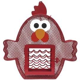 HEATH 21804 Suet and Seed Cake Feeder, Whimsical Chicken, 2 lb, Steel, Hanging Mounting