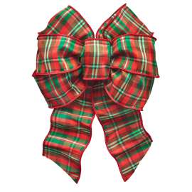 Holidaytrims 6159 Wired Bow, Red/Green, 7 Loops, 8-1/2 x 14 in