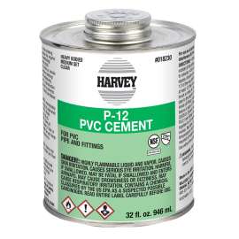 Harvey 018230-12 Solvent Cement, 32 oz Can, Liquid, Clear