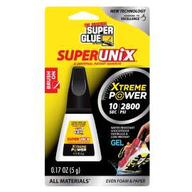 SUPERGLUE CORP Superunix 11710527 Universal Instant Adhesive, Liquid, Characteristic, Clear/Transparent, 5 g Tube