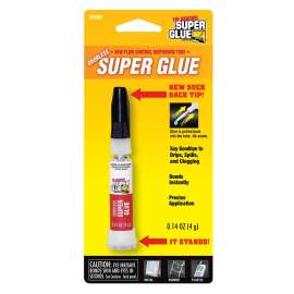 SUPERGLUE CORP 11710093 Super Glue, Liquid, Characteristic, Clear/Transparent, 4 g Tube