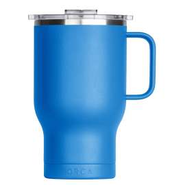 ORCA Traveler Series TR24AZ Coffee Mug, 24 Oz Capacity, Whale Tail Flip Lid, Stainless Steel, Azure, Insulated