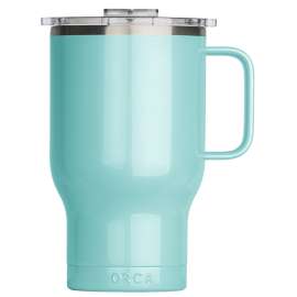 ORCA Traveler Series TR24SF Coffee Mug, 24 Oz Capacity, Whale Tail Flip Lid, Stainless Steel, Seafoam, Insulated