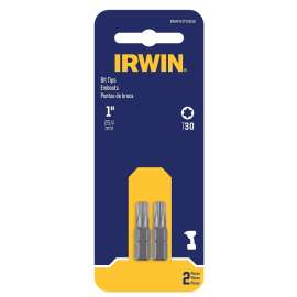 IRWIN IWAF21TX302 Insert Bit, T30 Drive, Torx Drive, 1/4 in Shank, Hex Shank, 1 in L, Steel