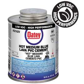 Oatey 32162V Medium-Bodied Fast Set Cement, 16 oz Can, Liquid, Blue