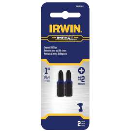 IRWIN IWAF31PH2-2 Insert Bit, #2 Drive, Phillips Drive, 1/4 in Shank, Hex Shank, 1 in L, Steel