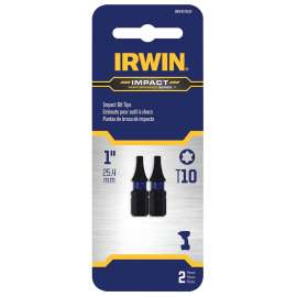 IRWIN IWAF31TX102 Insert Bit, T10 Drive, Torx Drive, 1/4 in Shank, Hex Shank, 25 mm L, Steel