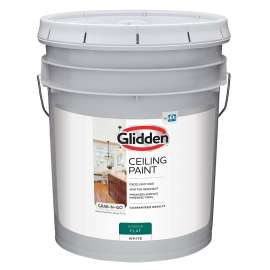 Glidden GRAB-N-GO 2070T/05 Ceiling Paint, Flat, White, 5 gal