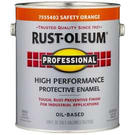 RUST-OLEUM PROFESSIONAL 7555402 Enamel, Gloss, Safety Orange, 1 gal Can