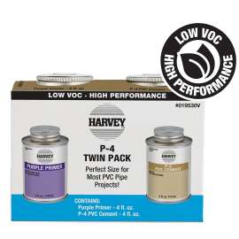 Oatey 019530V Multi-Purpose Cement and Primer Kit, 4 oz Can, Liquid, Clear/Purple