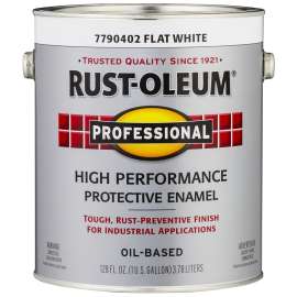 RUST-OLEUM PROFESSIONAL 7790402 Protective Enamel, Flat, White, 1 gal Can