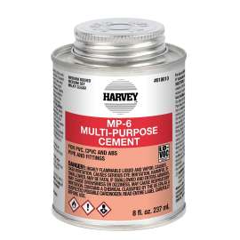 Harvey 018010-24 Solvent Cement, 8 oz Can, Liquid, Milky Clear
