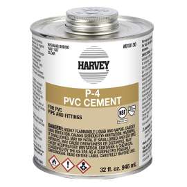 Harvey 018130-12 Solvent Cement, 32 oz Can, Liquid, Clear