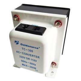 Goldsource TC-TYPE Step Up and Step Down Transformer, 4-1/4 in L x 3-3/8 in W x 4 in H, 300 W