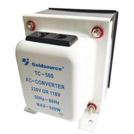 Goldsource TC-TYPE Step Up and Step Down Transformer, 4-7/8 in L x 3-3/8 in W x 4 in H, 500 W