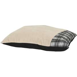 Aspenpet 80399 Self-Warming Pillow Bed, Lambs Wool/Corduroy Cover, Cream/Red