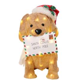 PULEO ASIA LIMITED 75-YD2042L Lighted Golden Retriever, LED, Warm White, 25 H in