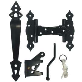 Nuvo Iron HDWGCKH Decorative Gate Combo Kit, Heavy-Duty, Steel, Black, Galvanized/Powder-Coated