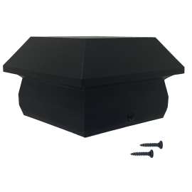 Nuvo Iron SPC25 Post Cap, 5.13 in L, 5.13 in W, Plastic, Black