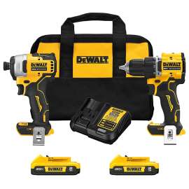 DeWALT DCK225D2 Brushless Combo Kit, Battery Included, 2 Ah, 20 V, Lithium-Ion