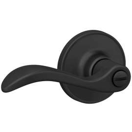 Schlage J Series J40 SEV 622 Privacy Door Lockset, Turn Button Lock, Lever Handle, Metal/Zinc, Matte Black