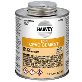 Harvey 018720-12 Solvent Cement, 16 oz Can, Liquid, Orange