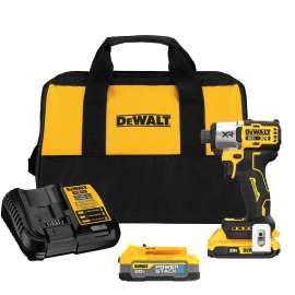 DeWALT XR Series DCF845D1E1 Impact Driver Kit, Battery Included, 20 V, 2 Ah, 1/4 in Drive, 4200 ipm, 3400 rpm Speed