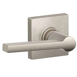 Schlage J Series J10 SOL 619 COL Non-Locking Passage Lock Set with Trim, Lever Handle, Zinc, Satin Nickel