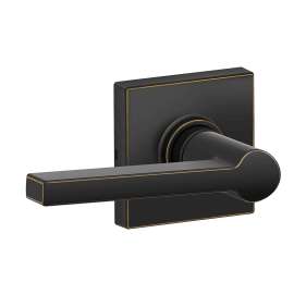 Schlage J Series J10 SOL 716 COL Non-Locking Passage Lock Set with Trim, Lever Handle, Zinc, Aged Bronze