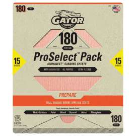 Gator 7287 Sanding Sheet, 11 in L, 9 in W, Fine, 180 Grit, Aluminum Oxide Abrasive