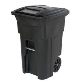 Toter 64 gal Black Polyethylene Wheeled Garbage Can Lid Included
