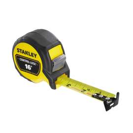 Stanley CONTROL-LOCK Series STHT37243 Tape Measure, 16 ft L Blade, Black/Yellow Case