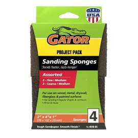 Gator 464805 Multi-Surface Sanding Sponge, 4 in L, 3 in W, Aluminum Oxide Abrasive