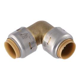 SharkBite UR514A Elbow, 1/2 in, 90 deg Angle, Brass, 250 psi Pressure