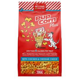 Pupcorn Plus 738039208981 Dog Treat, Cheddar Cheese, Chicken Flavor, 27 oz Case