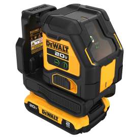 DeWALT DCLE34021D1 Cross Line Laser Kit, 180 ft, +/-1/8 in Accuracy, 2 -Beam, Green Laser