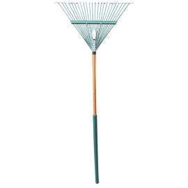 RUGG DS24-54C Deluxe Springback Rake, 24 in L Head, Steel Tine, 54 in L Handle