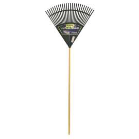 RUGG PP24 Rake, Poly Tine, 24 in W Tine, Hardwood Handle, 48 in L Handle
