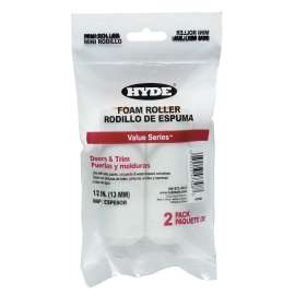 Hyde Value Series 47348 Mini Roller, 1/2 in Thick Nap, 4 in L, Foam Cover