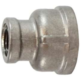 Midland Industries 62442 Reducing Pipe Coupling, 1 x 3/4 in, Stainless Steel, 300 psi Pressure