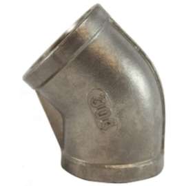 Midland Industries 62185 Pipe Elbow, 1 in, 45 deg Angle, Stainless Steel, 300 psi Pressure