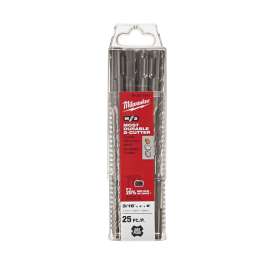 Milwaukee M2 48-20-7511 Drill Bit, 3/16 in Dia, 6 in OAL, Spiral Flute, 4-Flute, SDS Shank